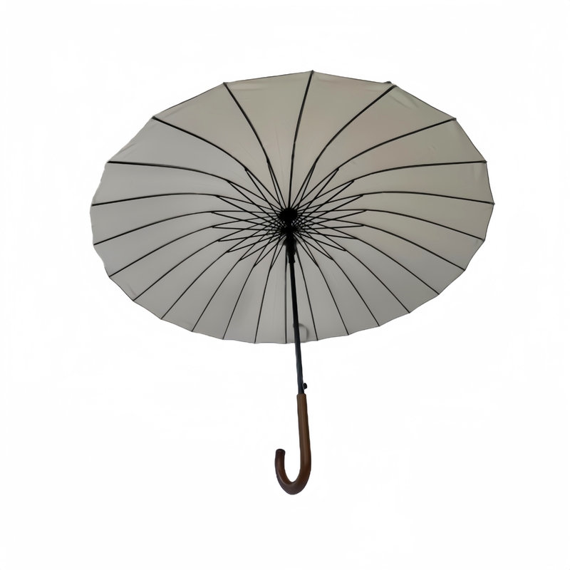 23inches Super Windproof Kayu Handle payung Dengan 190T Pongee Kain 24 tulang rusuk Dan 104cm Diameter terbuka