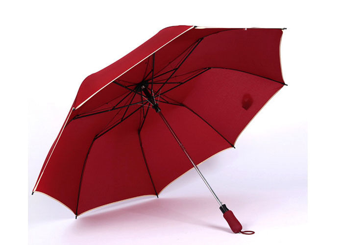 2 Lipat Payung Golf Logo Kustom, Payung Golf Untuk Hujan Dengan Penutup Pipa Relektif